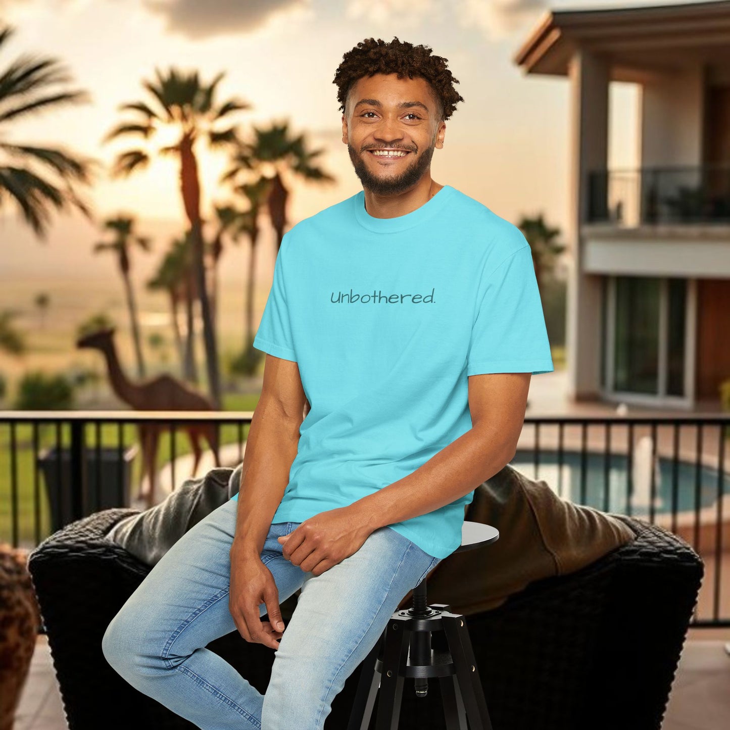 Unbothered Garment-Dyed T-Shirt, Relaxed Fit Tee, Casual Everyday Wear, Gift for Friends, Relaxation Apparel, Trendy Summer Top