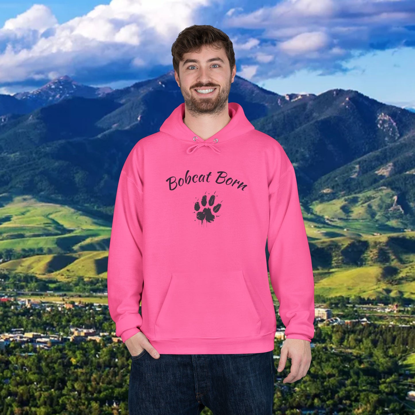 Bobcat Born Eco-Friendly Hoodie - Unisex, Casual Layer, Perfect for Students, Wildlife Lovers, College Spirit Wear, Gift Idea