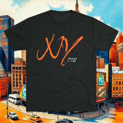 NYC Retro Graphic Tee — 'NY' Repeat & XV 718 Script City T‑Shirt