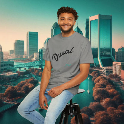 Duval Script T‑Shirt — Jacksonville Retro City Tee, Perfect for Gameday or Everyday Use. Soft style T-Shirt.