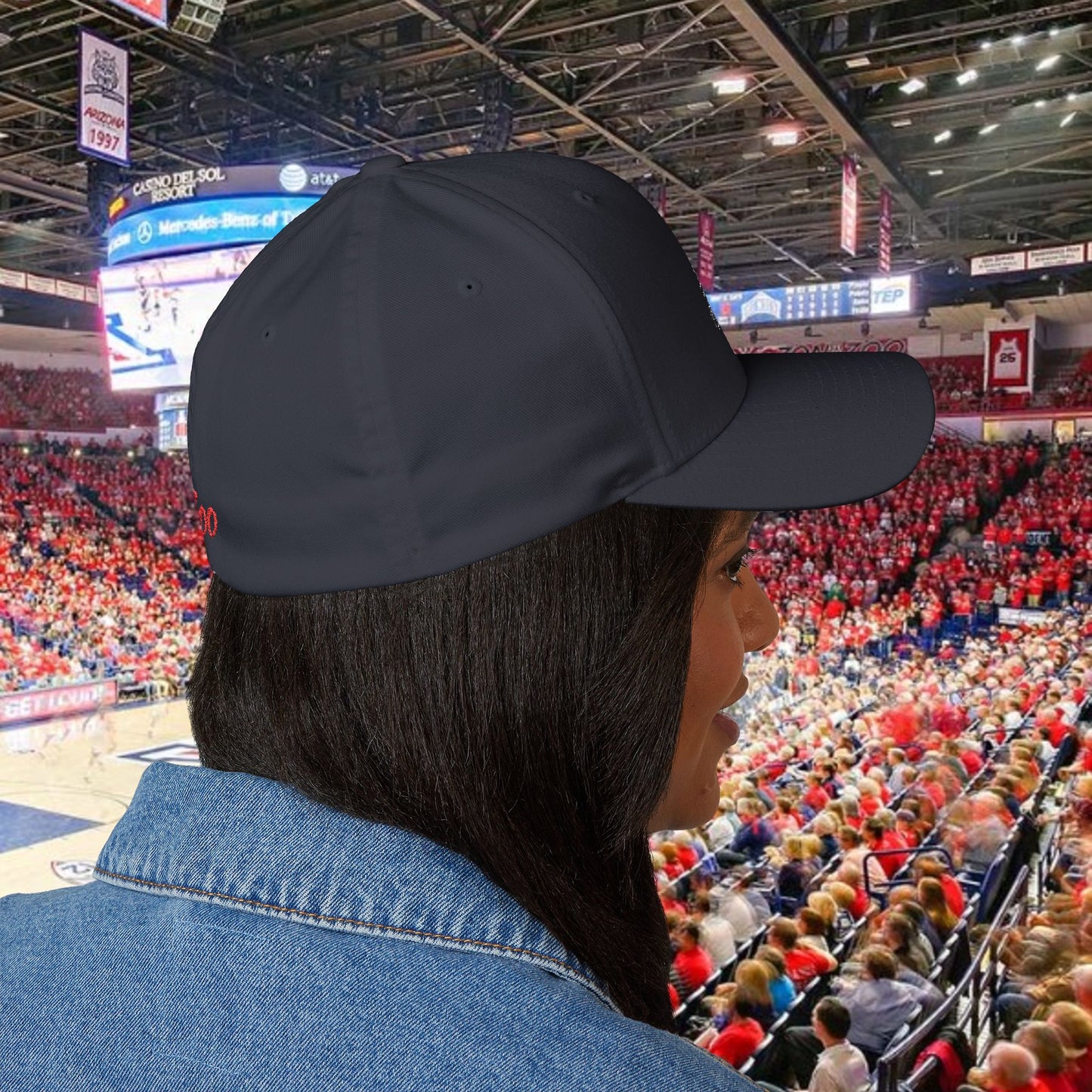 Embroidered Wildcat Design Cap, Sports Fan Hat, Zoo Theme Apparel, Gift for Sports Fans, Game Day Headwear