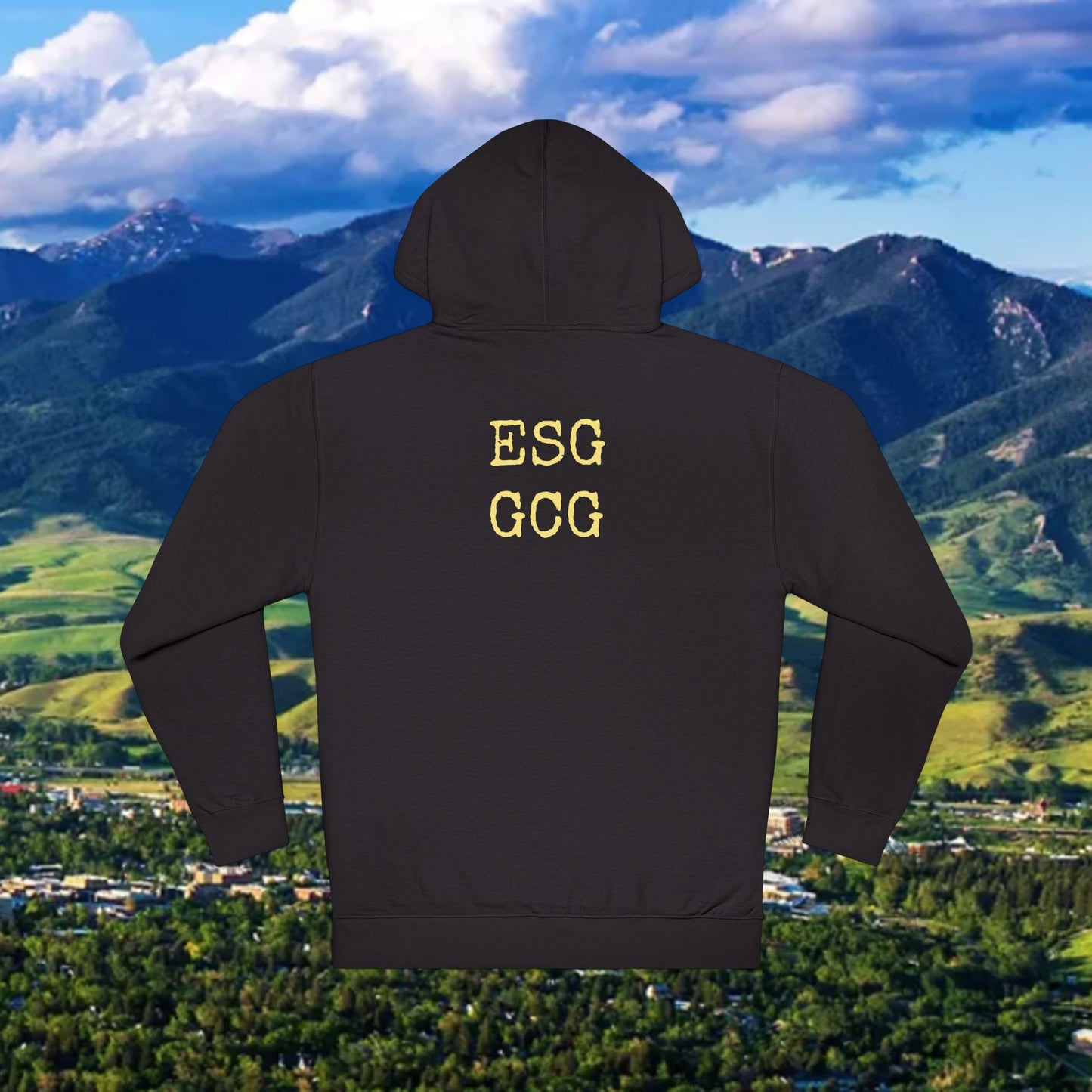 Montana Paw Hoodie — State Outline with Cat Paw Graphic (ESG GCG Back)