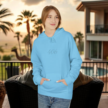 Montana Love Hoodie, MT Design, Cozy Stylish Unisex Fleece, 406 Front Back Print, Gift for Outdoorsy, Mountain Lover, Christmas, Birthday