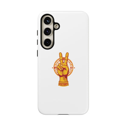 Victory Themed Stylish Phone Case - Tough Cases with Peace Sign Design, Customizable Phone Covers, Gift for Tojan Fans, Trendy Accessories