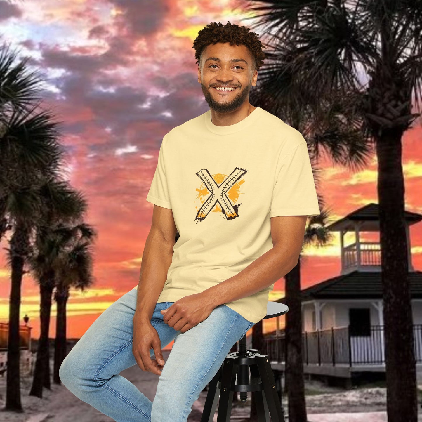 Xander Fan Unisex Garment-Dyed T-Shirt with Fun Graphics | Casual Wear, Gift for Friends, Padres Gameday, Trendy Outfit, Street Style