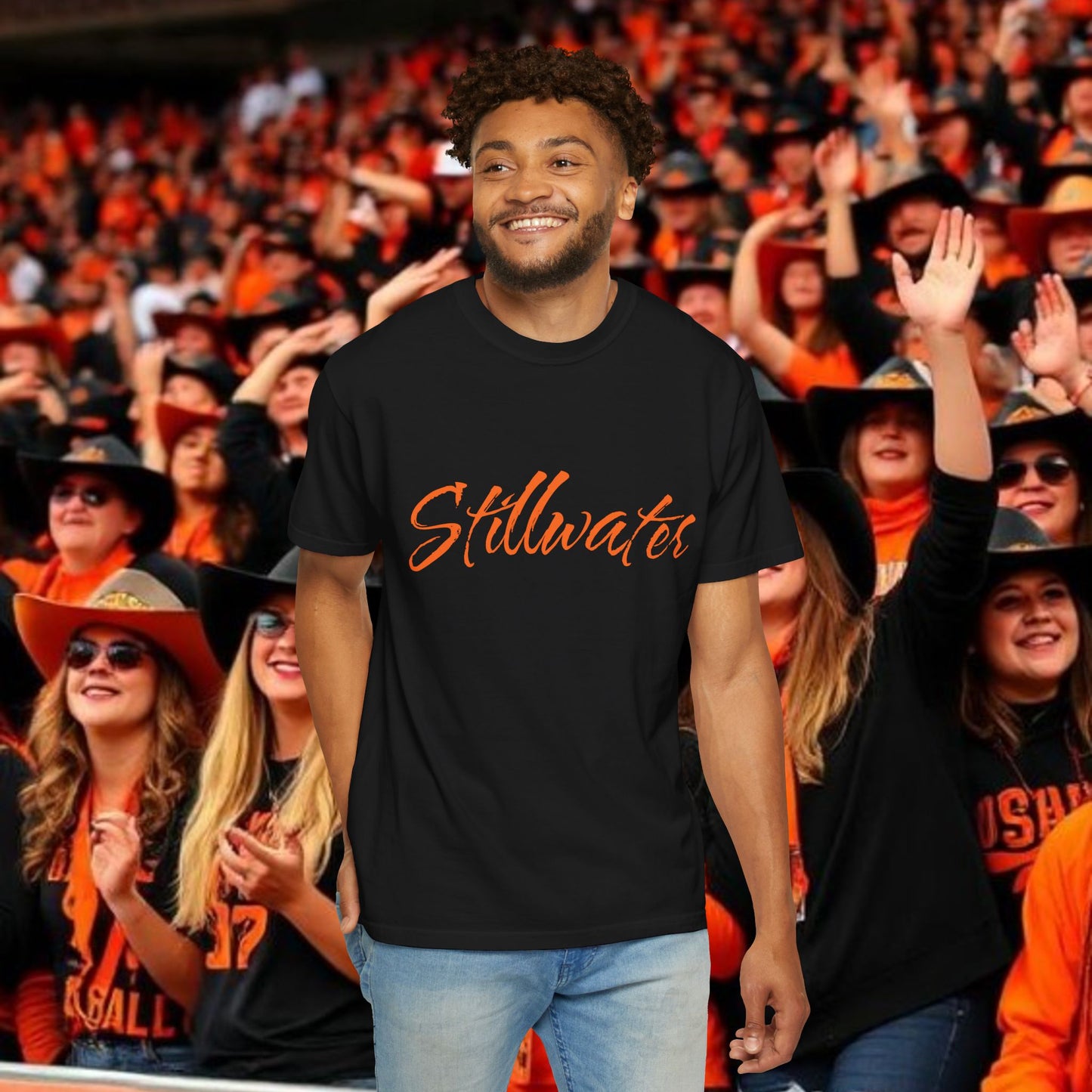 Stillwater Script T‑Shirt — Casual City Pride Tee, Soft-Style Shirt, Perfect for Gameday
