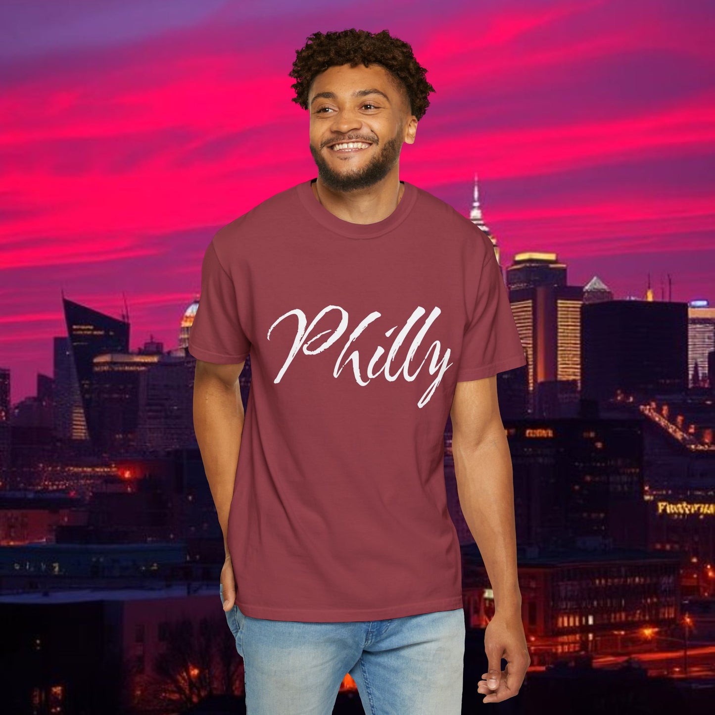 Philly Script T-Shirt — Handwritten City Pride Tee, Ultra Soft and Comfortable T-Shirt for any gameday.