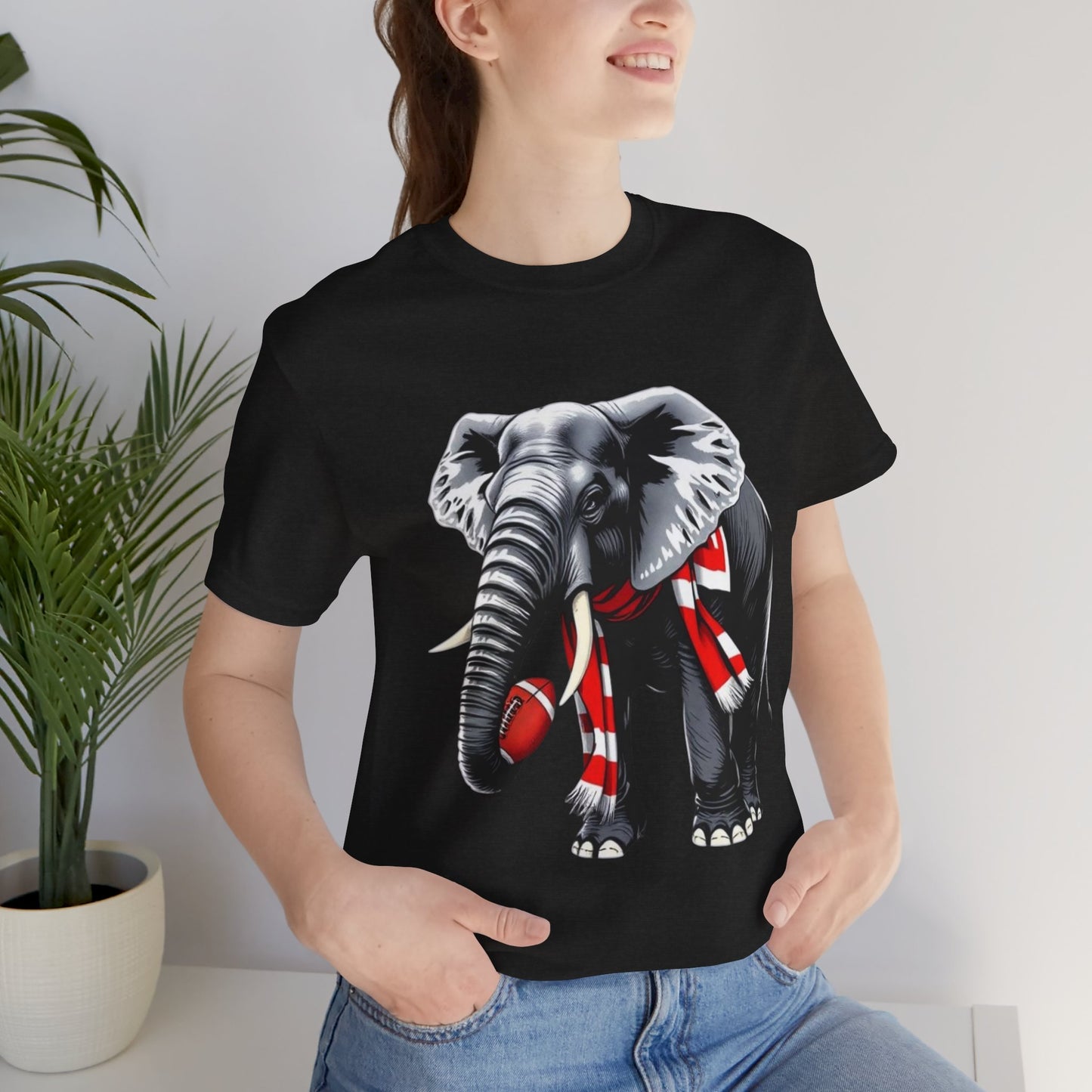 Elephant Graphic Tee — Cute Elephant Wearing Scarf T-Shirt