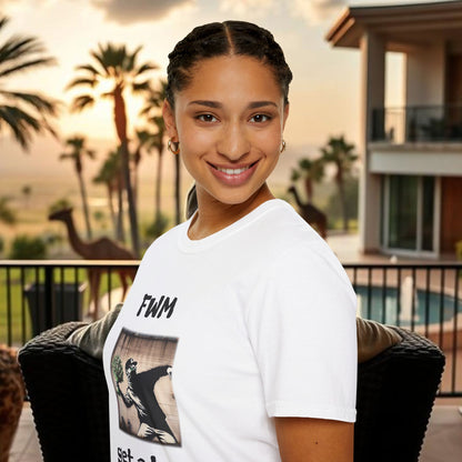 T-Shirt — "FWM Get a Bag" Graphic Tee (Banksy-Style Street Art)