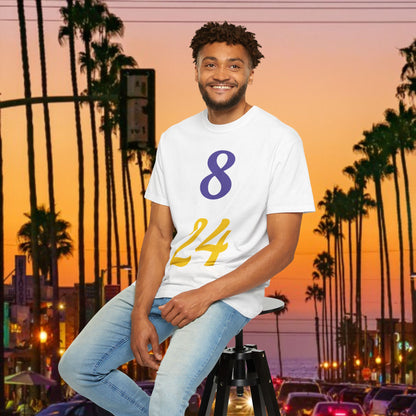 Legend Tribute Unisex Garment-Dyed T-Shirt with '8 & 24' and 'Bean' Text - Casual Wear, Gift for Friends