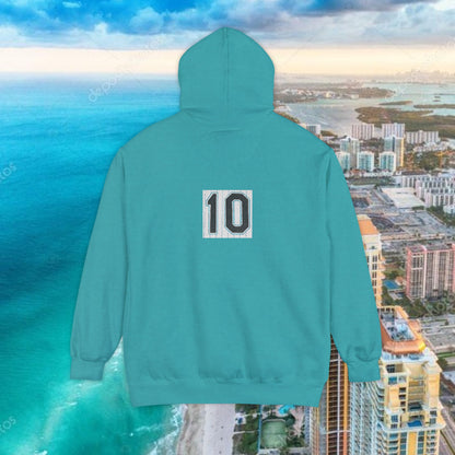 Teal Retro Garment-Dyed Hoodie with 10 Design, Stylish Hoodie, Casual Wear, Unique Gift, Trendy Apparel
