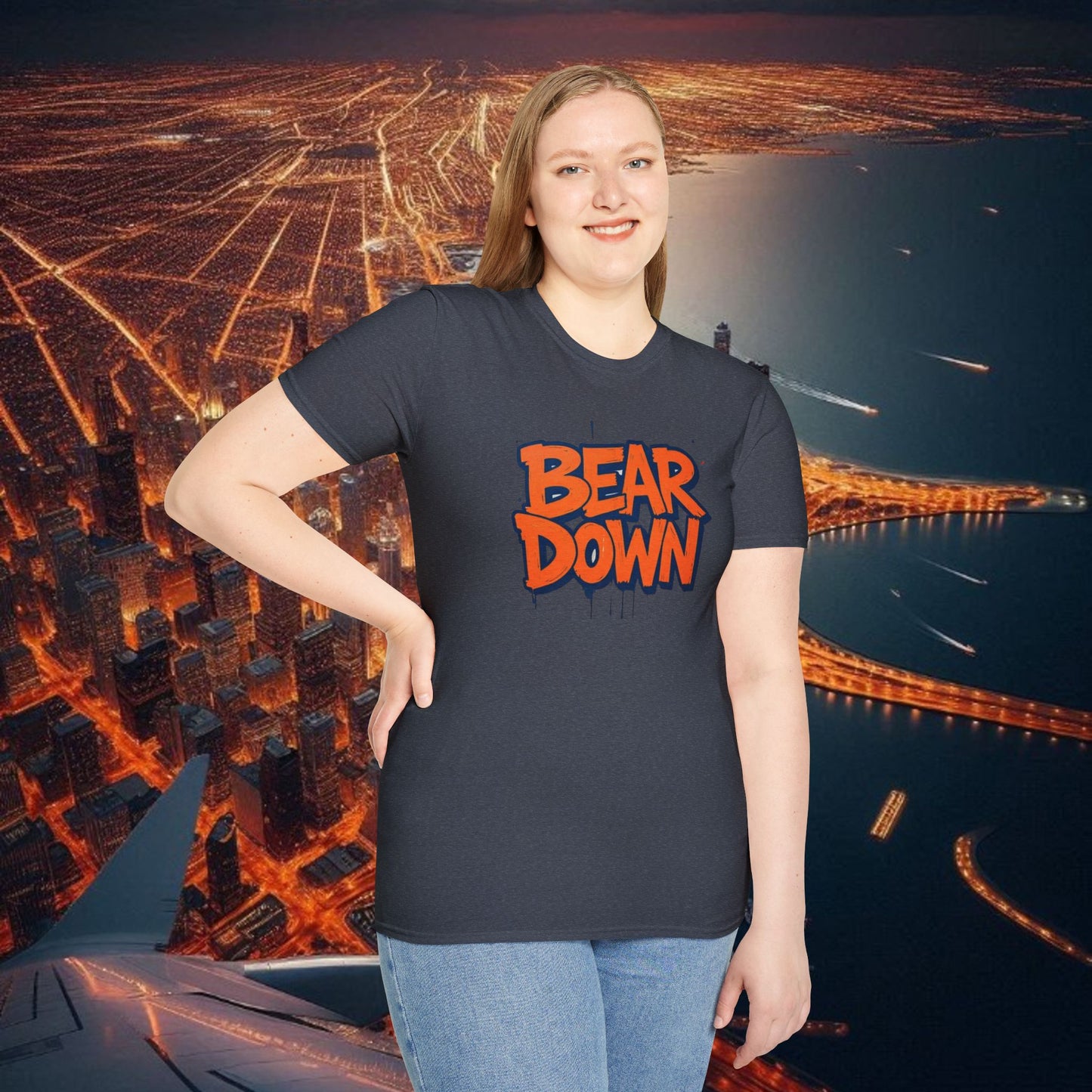 Bear Down Unisex Graphic T-Shirt - Bear Down Design, Casual Wear, Streetwear, Gift for Football Fans, Trendy Everyday Tee