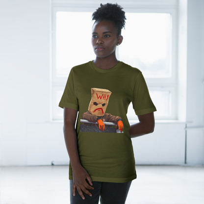 Why Bag Head T-Shirt — Funny Sad Paper Bag Face Tee