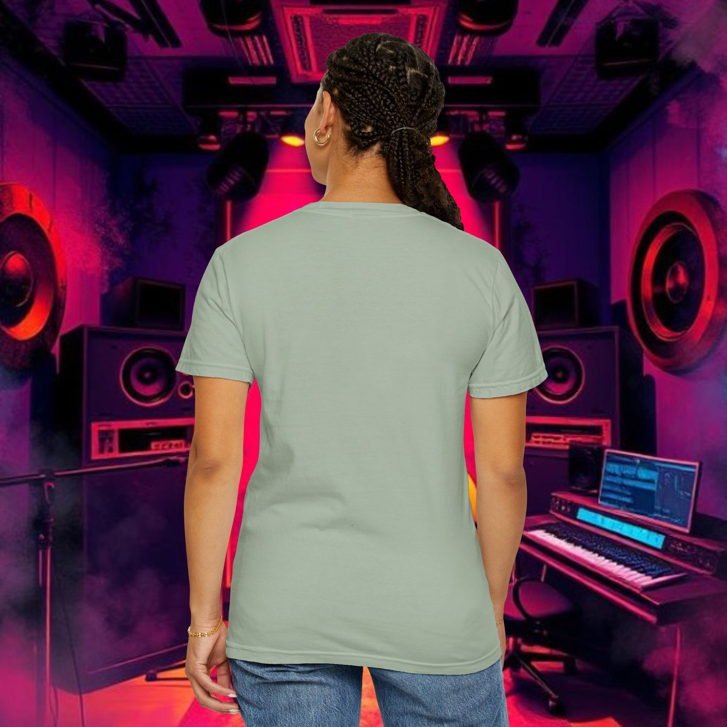 Colorful Unisex Garment-Dyed T-shirt, Artistic Graphic Tee, Music Festival Shirt, Casual Everyday Wear, Vibrant Streetwear, Unique Gift Idea