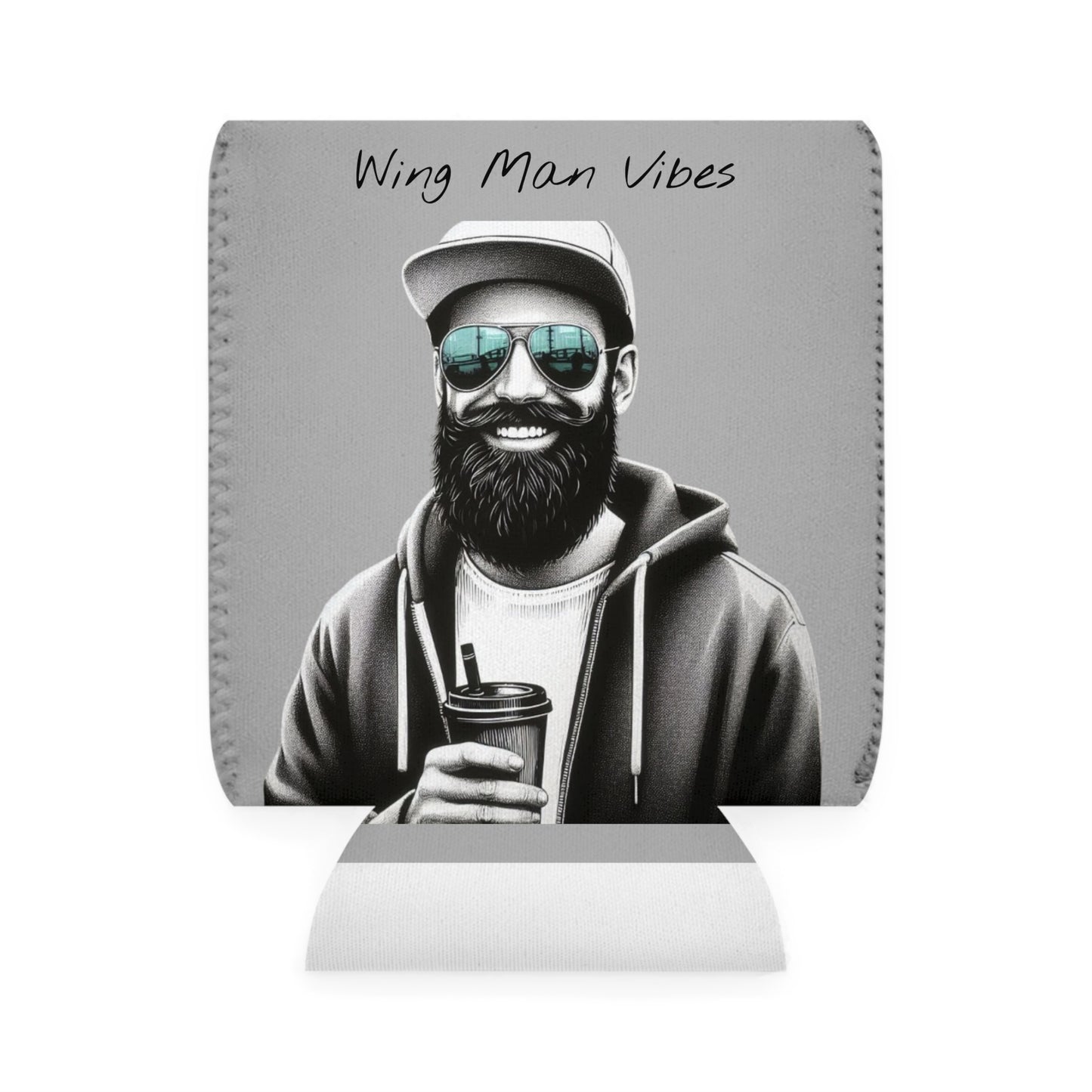 Wing Man Vibes Can Cooler Sleeve | Funny Gift for Men | Party Accessory | BBQ or Beach Cooler | Unique Beverage Holder | Groomsmen Favor