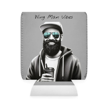 Wing Man Vibes Can Cooler Sleeve | Funny Gift for Men | Party Accessory | BBQ or Beach Cooler | Unique Beverage Holder | Groomsmen Favor