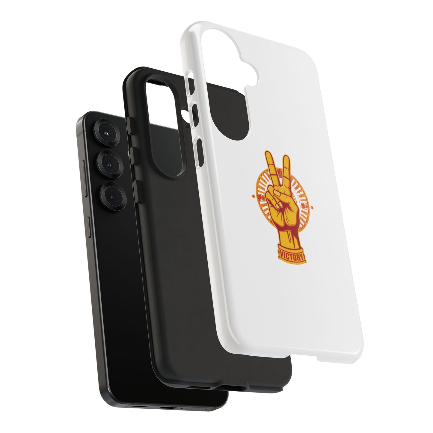 Victory Themed Stylish Phone Case - Tough Cases with Peace Sign Design, Customizable Phone Covers, Gift for Tojan Fans, Trendy Accessories