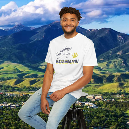Bozeman Saturday T-shirt, Unisex Casual Tee, Weekend Vibes Shirt, Bozeman Gift, Summer Outing Apparel