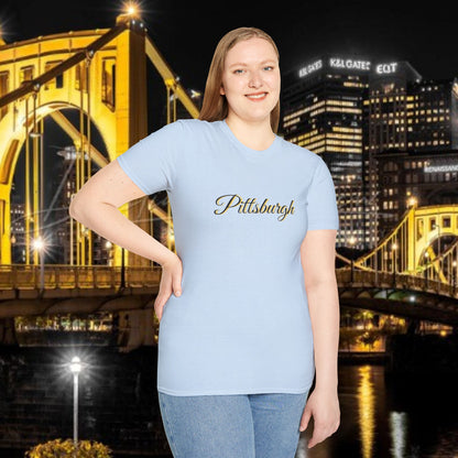 Pittsburgh Softstyle Tee, Unisex Graphic T-Shirt, Casual Wear, Sports Fan Apparel, Gift for Him/Her