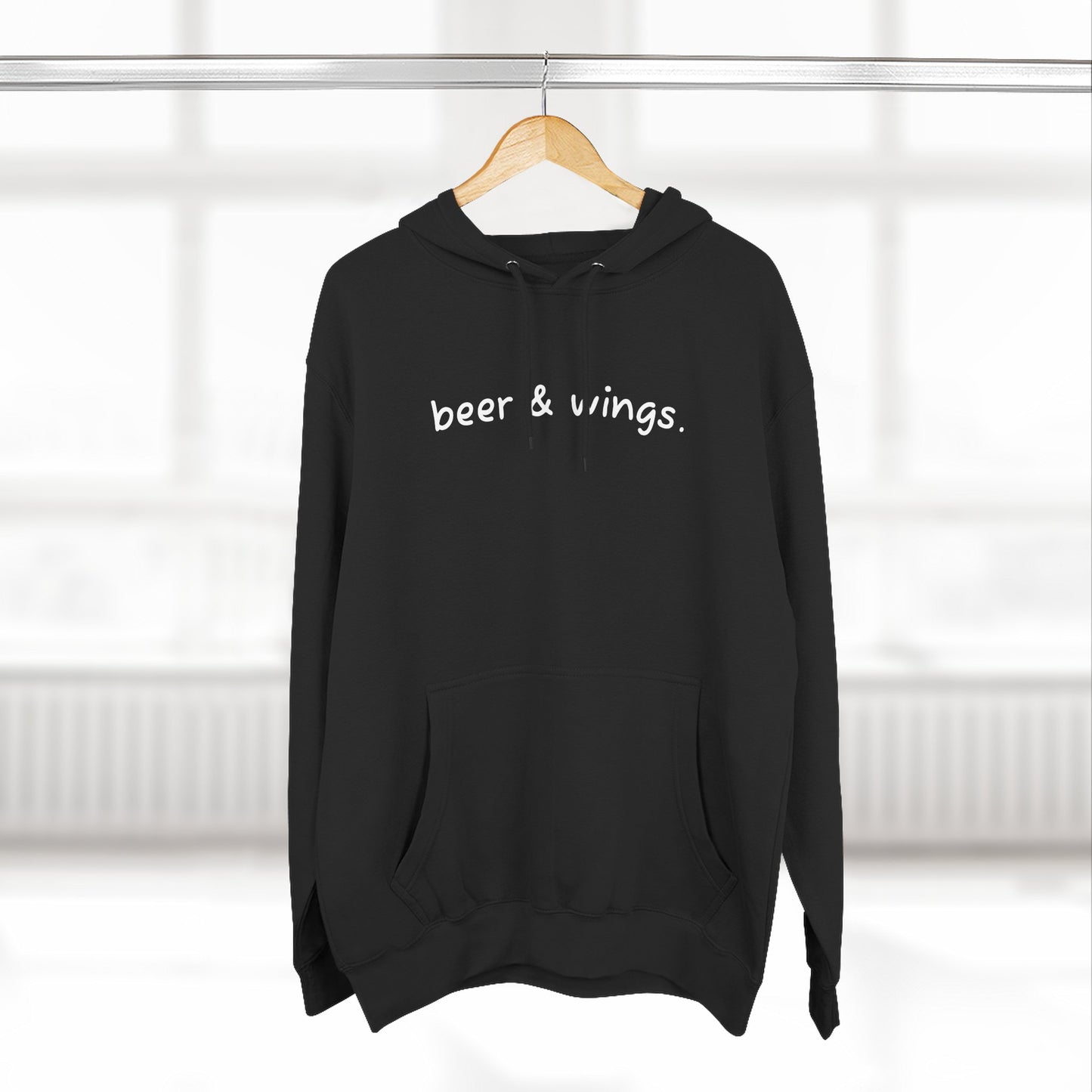 Beer and Wings Fleece Hoodie | Cozy Sweatshirt for Foodies, Gift for Beer Lovers, Casual Wear, Unisex Pullover