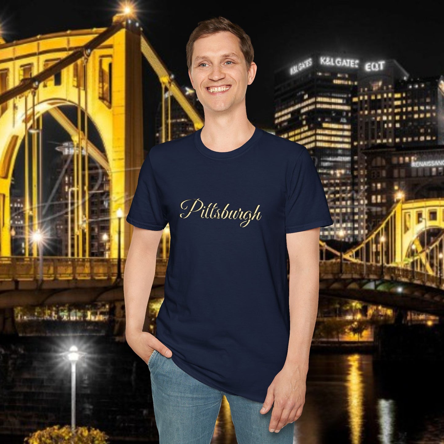 Pittsburgh Softstyle Tee, Unisex Graphic T-Shirt, Casual Wear, Sports Fan Apparel, Gift for Him/Her