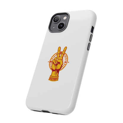 Victory Themed Stylish Phone Case - Tough Cases with Peace Sign Design, Customizable Phone Covers, Gift for Tojan Fans, Trendy Accessories
