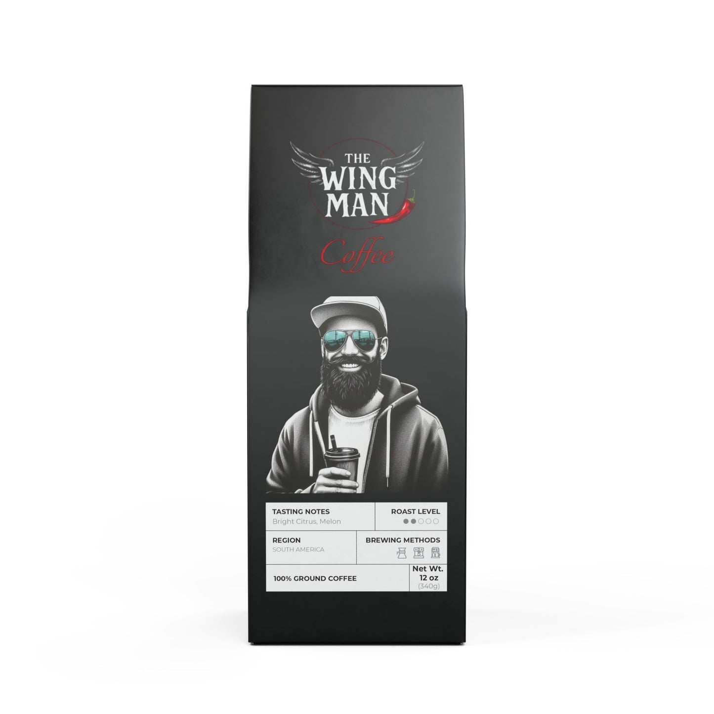 Coffee Lover's Gift, Colombia Roast, Sports Bettors, Light-Medium Roast Coffee, Wing Man Coffee