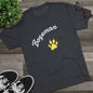 Bozeman Paw Script T‑Shirt — Mountain Town Tee with Gold Paw Print, Tri-Blend Soft Style T-Shirt
