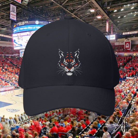 Embroidered Wildcat Design Cap, Sports Fan Hat, Zoo Theme Apparel, Gift for Sports Fans, Game Day Headwear