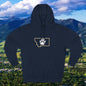 Bobcat Paw Print Fleece Hoodie, Cozy Sweatshirt, Casual Outdoor Wear, Unique Gift for Cat Fans, Montana State Fans