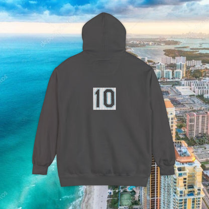 Teal Retro Garment-Dyed Hoodie with 10 Design, Stylish Hoodie, Casual Wear, Unique Gift, Trendy Apparel