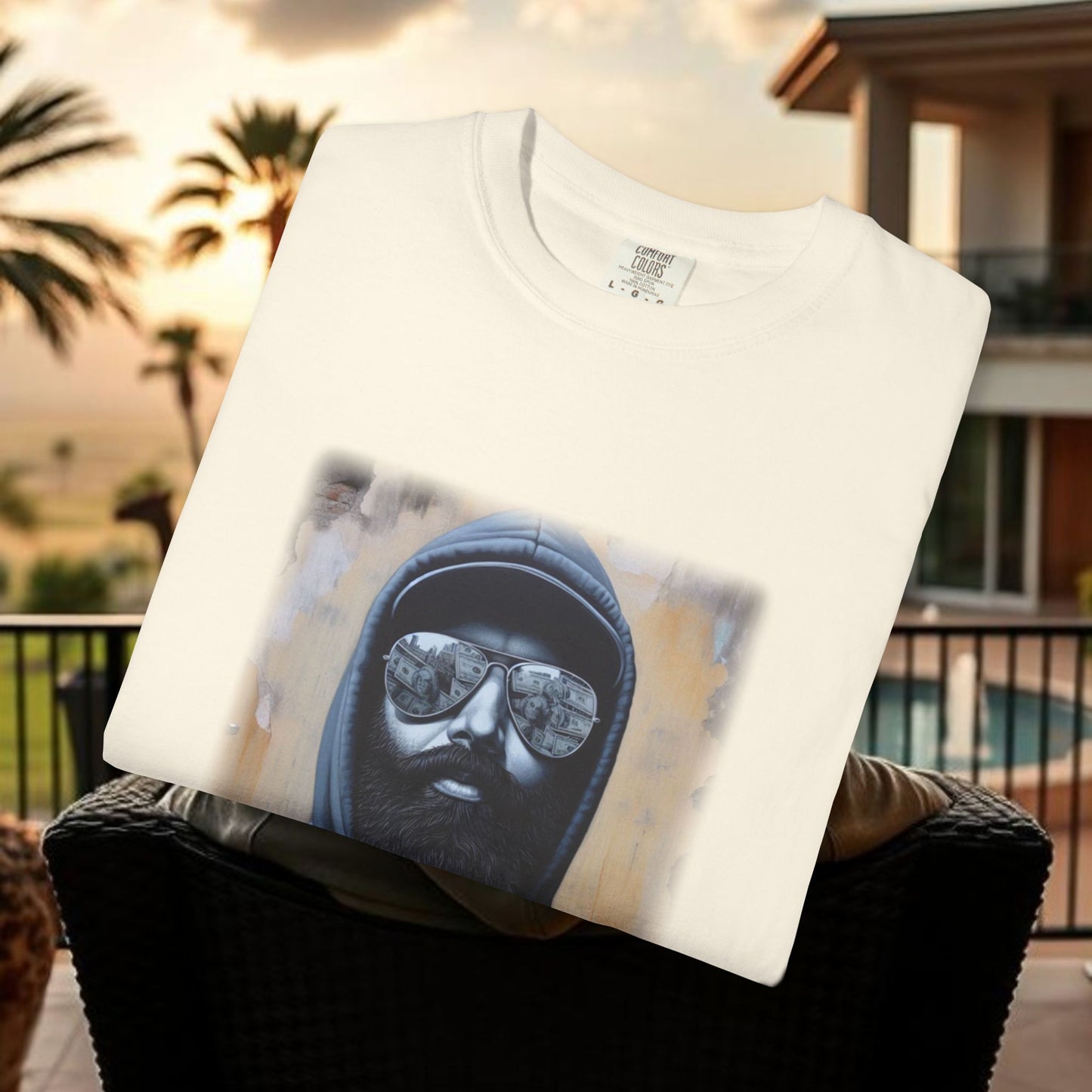 Wing Man Winning Money for The People, Urban Graphic T-shirt, Unisex Garment-Dyed Tee, Streetwear Style, Casual Summer Wear