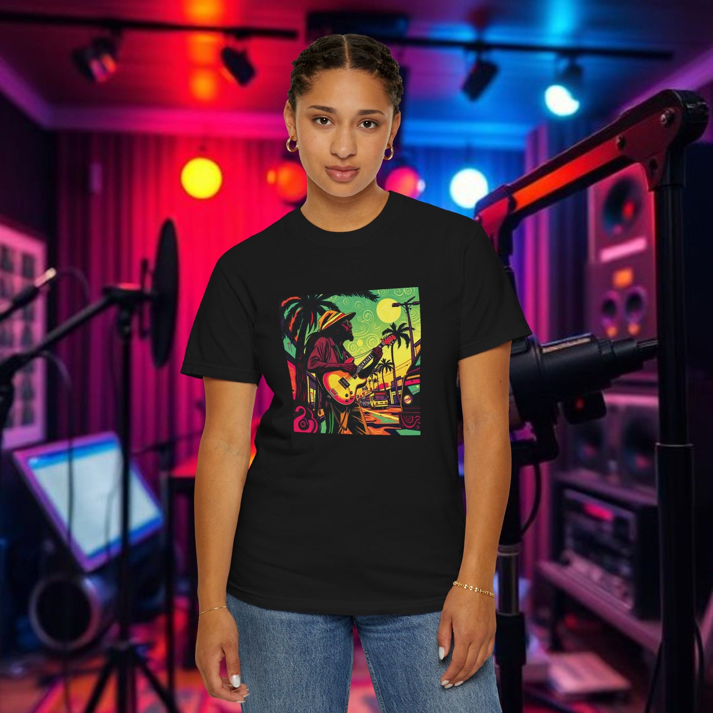 Vibrant Musician T-Shirt, Beach Vibes Shirt, Unisex Summer Tee, Perfect Gift for Music Lovers, Casual Party Wear