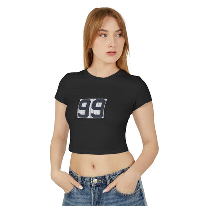 Baseball Stars 99 Graphic Women's Baby Tee, Cute Casual Top, Trendy Crop Tee, Summer T-Shirt, Gift for Her, Unique Party Wear