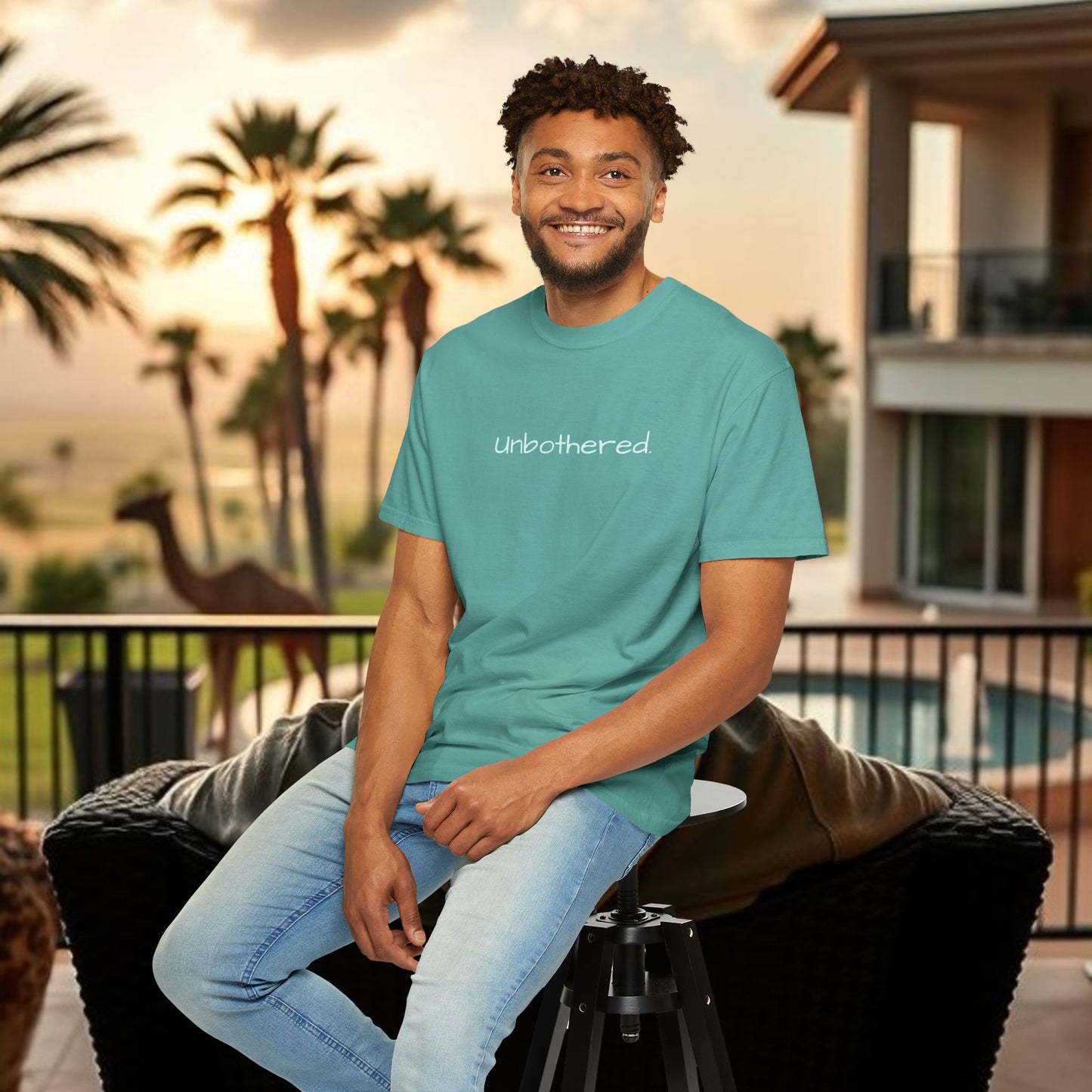 Unbothered Garment-Dyed T-Shirt, Relaxed Fit Tee, Casual Everyday Wear, Gift for Friends, Relaxation Apparel, Trendy Summer Top