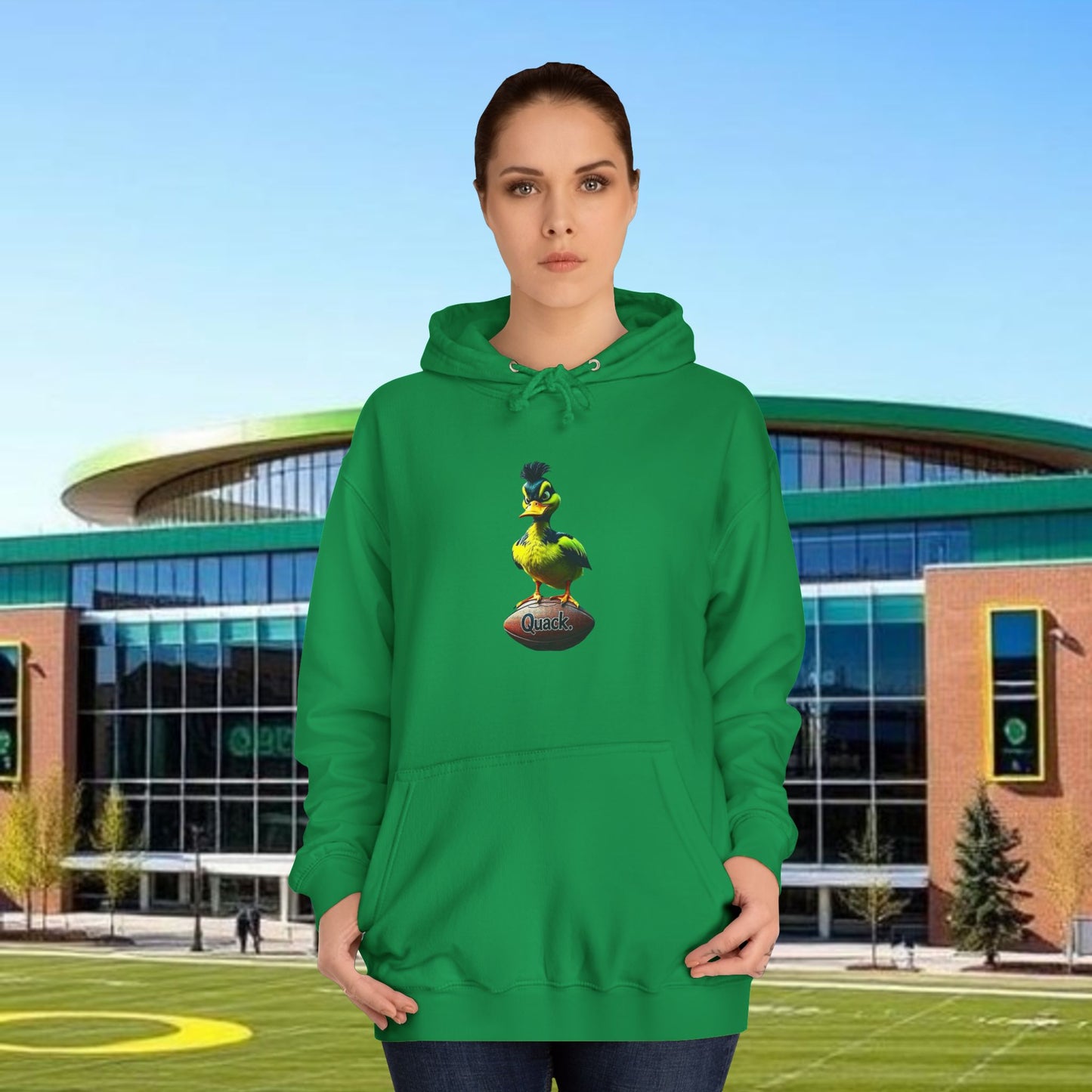 Football Hoodie with Fun Design, Unisex Hoody for Campus Life, Perfect Gift for Students, Cozy Sweatshirt for Game