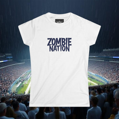 Women's Zombie Nation Tee - Softstyle,  Penn State Fan Apparel, Graphic Tee, Casual Wear, White Out Shirt