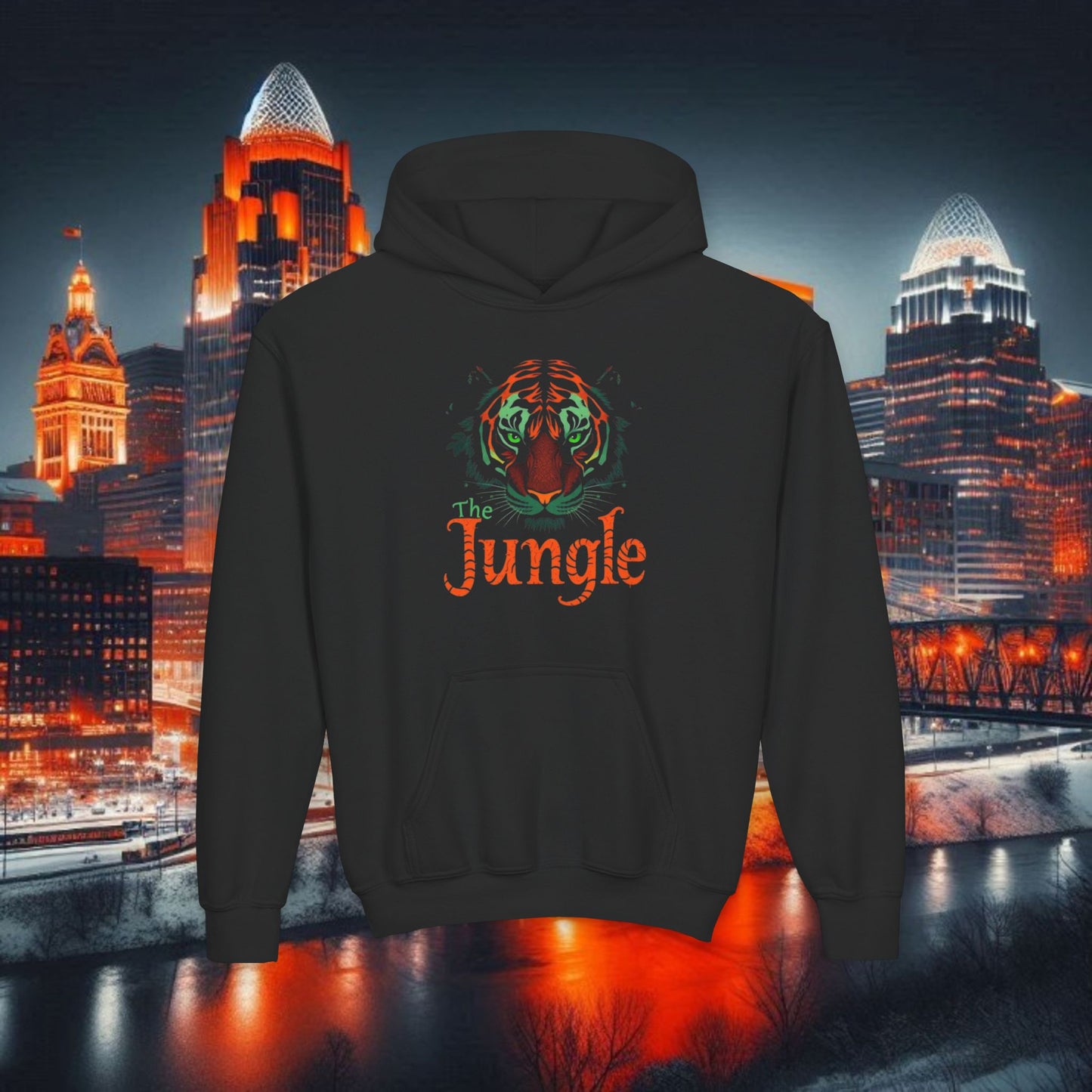 Youth Jungle Hooded Sweatshirt, Cozy Kids Hoodie, Jungle Apparel, Perfect for Gameday, Great Gift for Birthdays