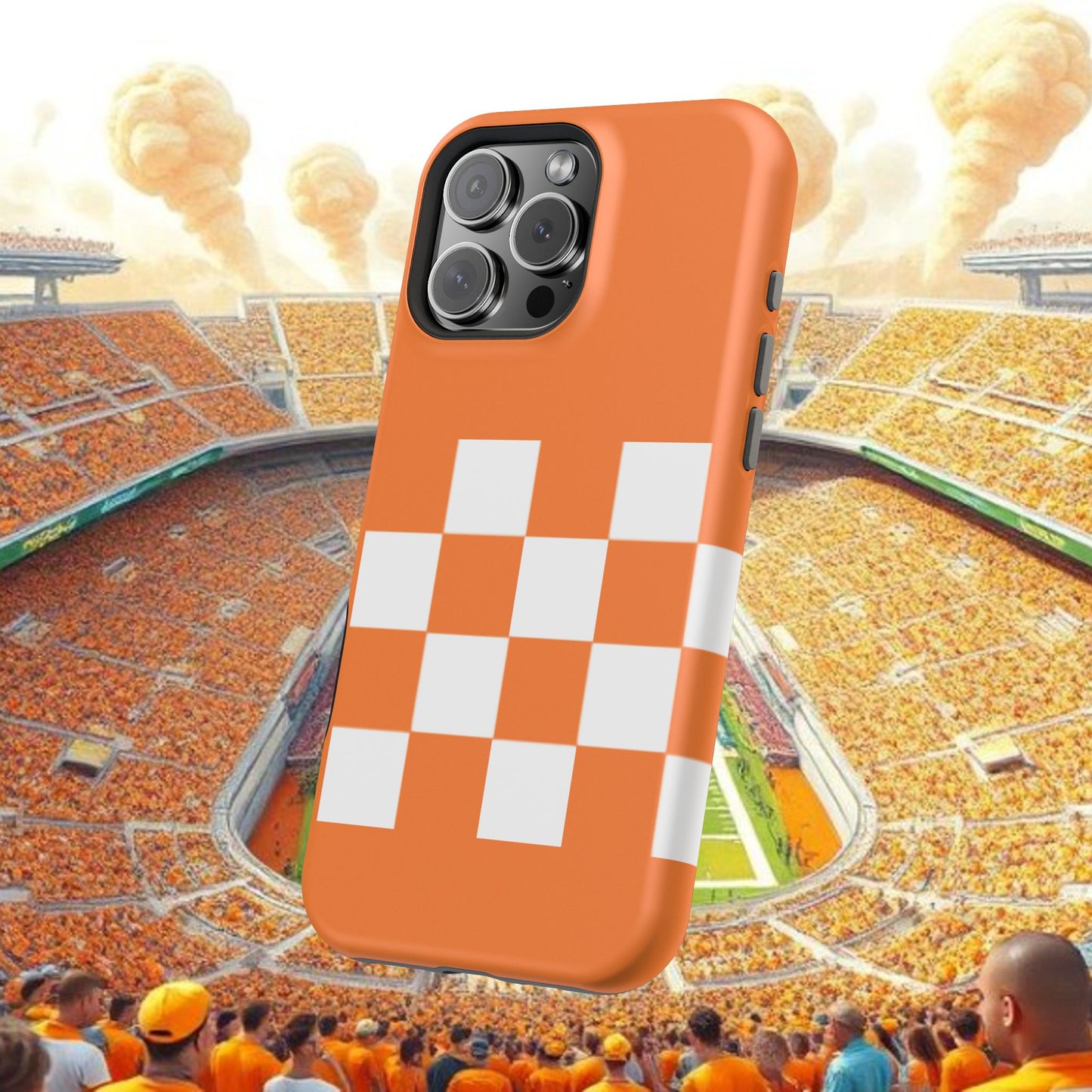 Vibrant Checkerboard Magnetic Tough Cases for Phones, Sports Fans' Accessory, Durable Protection, Tennessee Design, Custom Cases, Gift Ideas