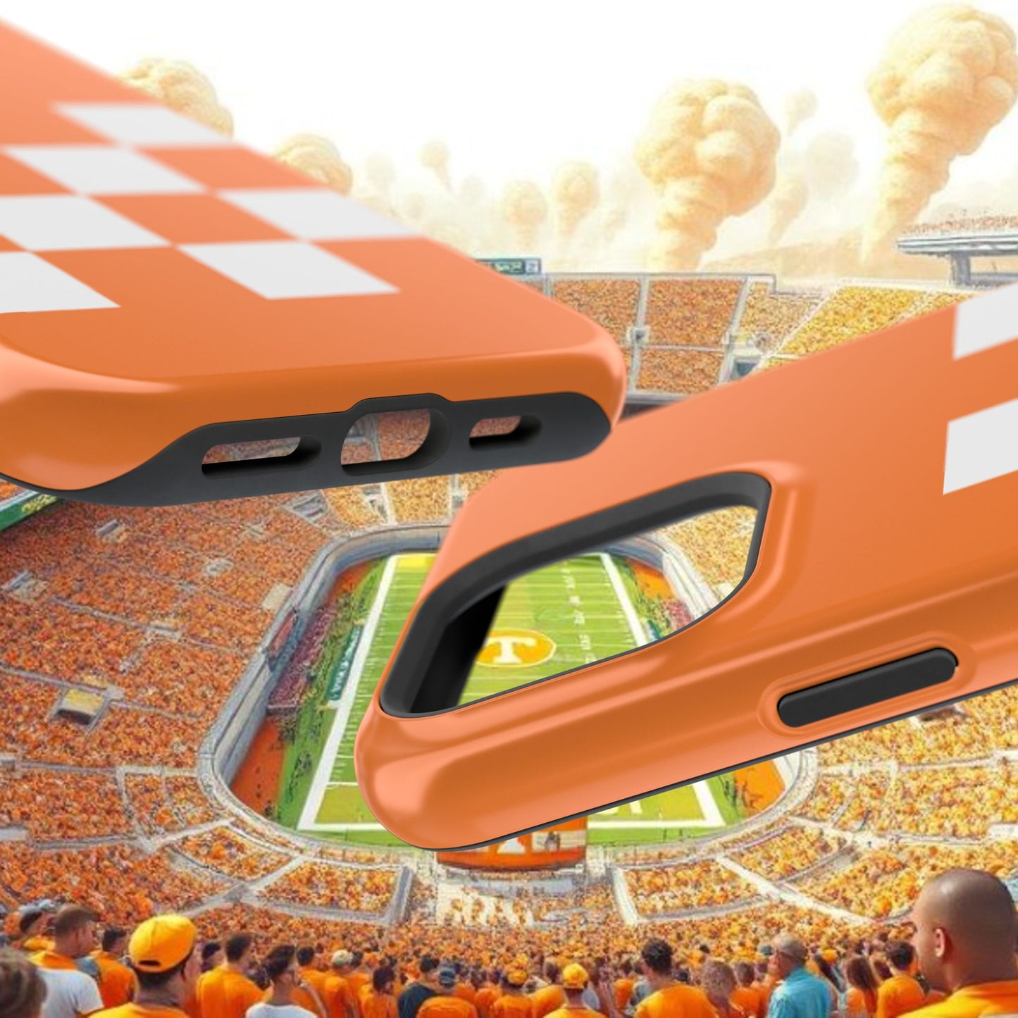 Vibrant Checkerboard Magnetic Tough Cases for Phones, Sports Fans' Accessory, Durable Protection, Tennessee Design, Custom Cases, Gift Ideas