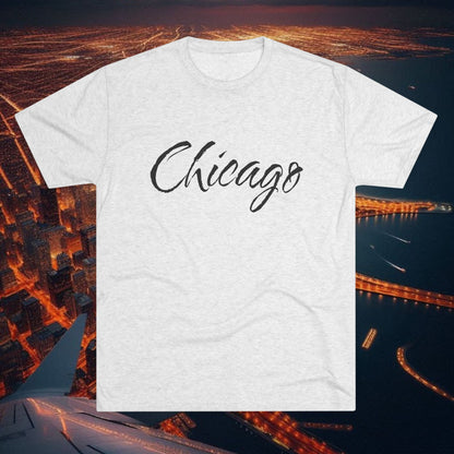 Chicago Script Tee – Handwritten City Shirt, Tr-Blend, Super Soft T-Shirt, Perfect for Gameday