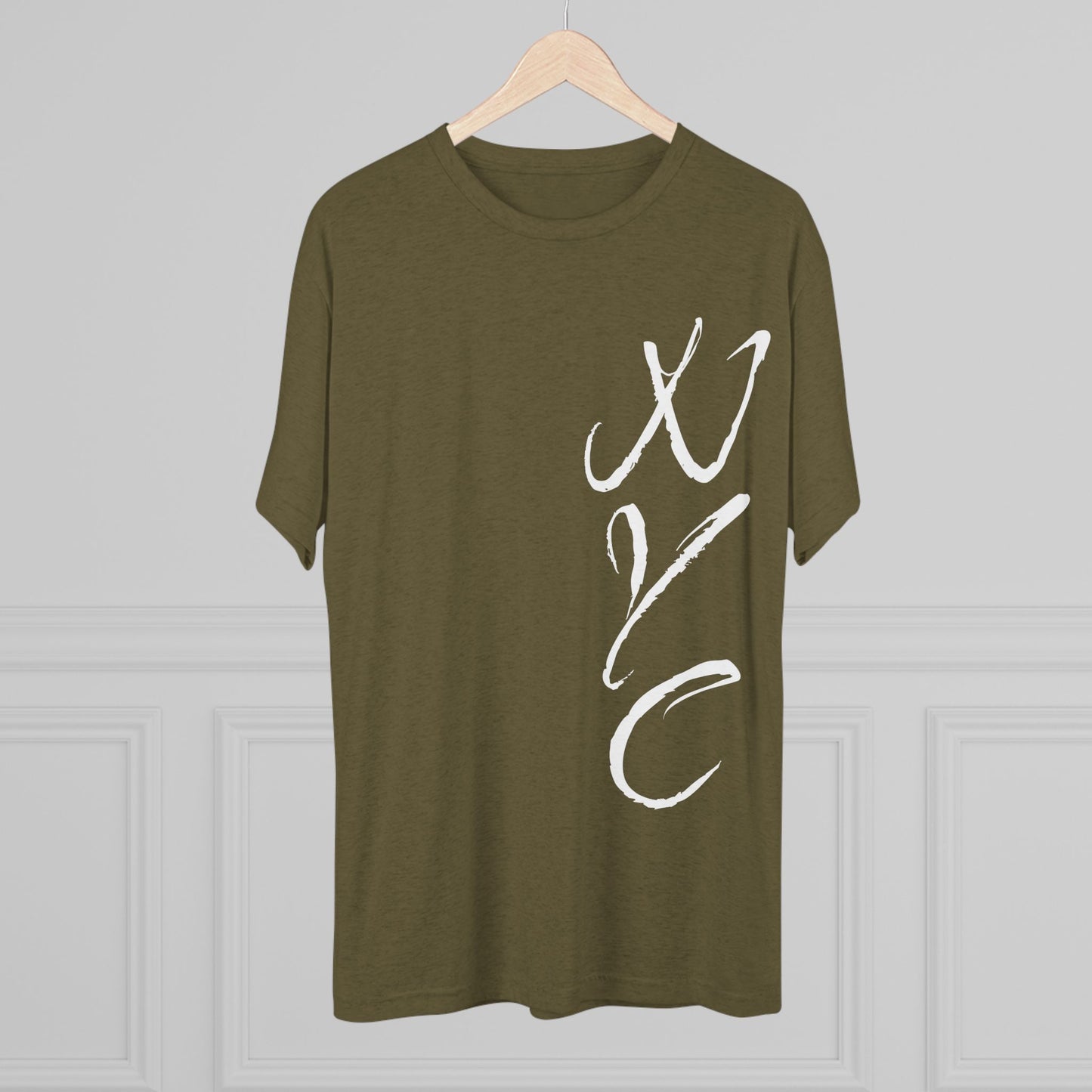 NYC Script Tee — 'REP' Skyline Back Graphic, Tri-Blend Soft T-Shirt