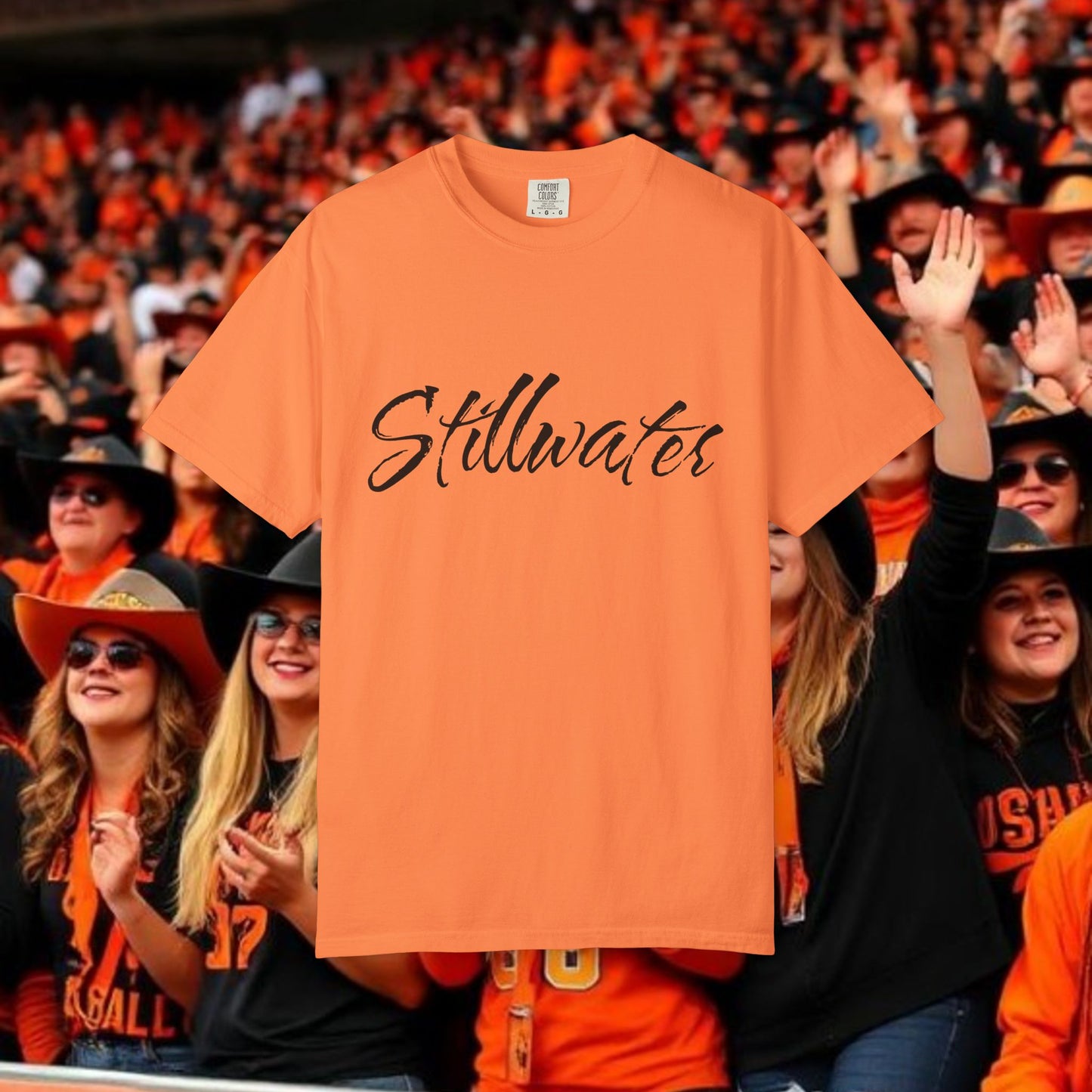 Stillwater Script T‑Shirt — Casual City Pride Tee, Soft-Style Shirt, Perfect for Gameday