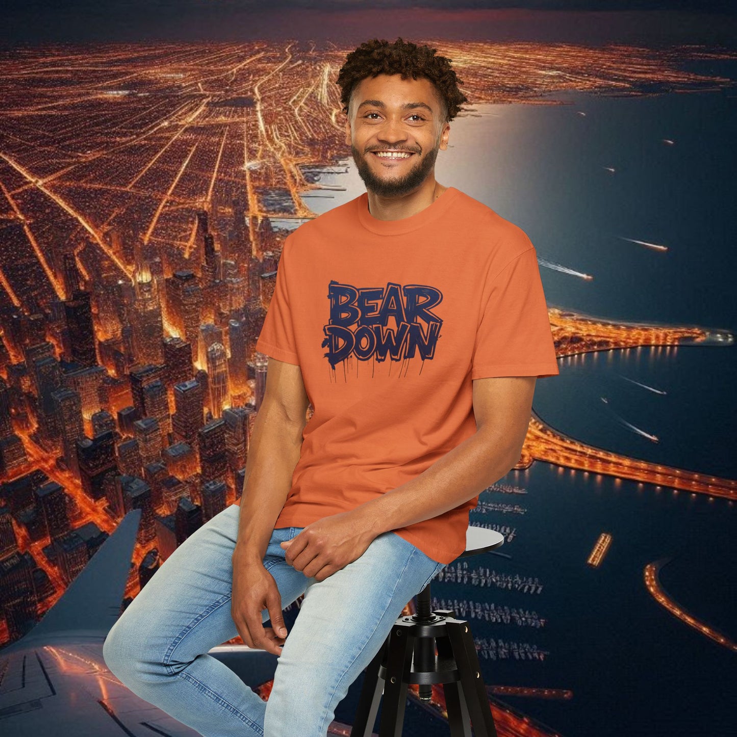 Vibrant Bear Down Unisex T-Shirt | Trendy Graphic Tee, Casual Wear, Gift for Sports Fans, Summer Style.