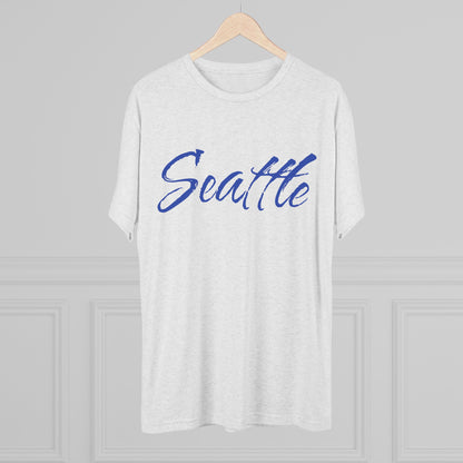 Seattle Script Tee — Casual City Souvenir T-Shirt, Perfect for Gameday, Tri-Blend Soft Material