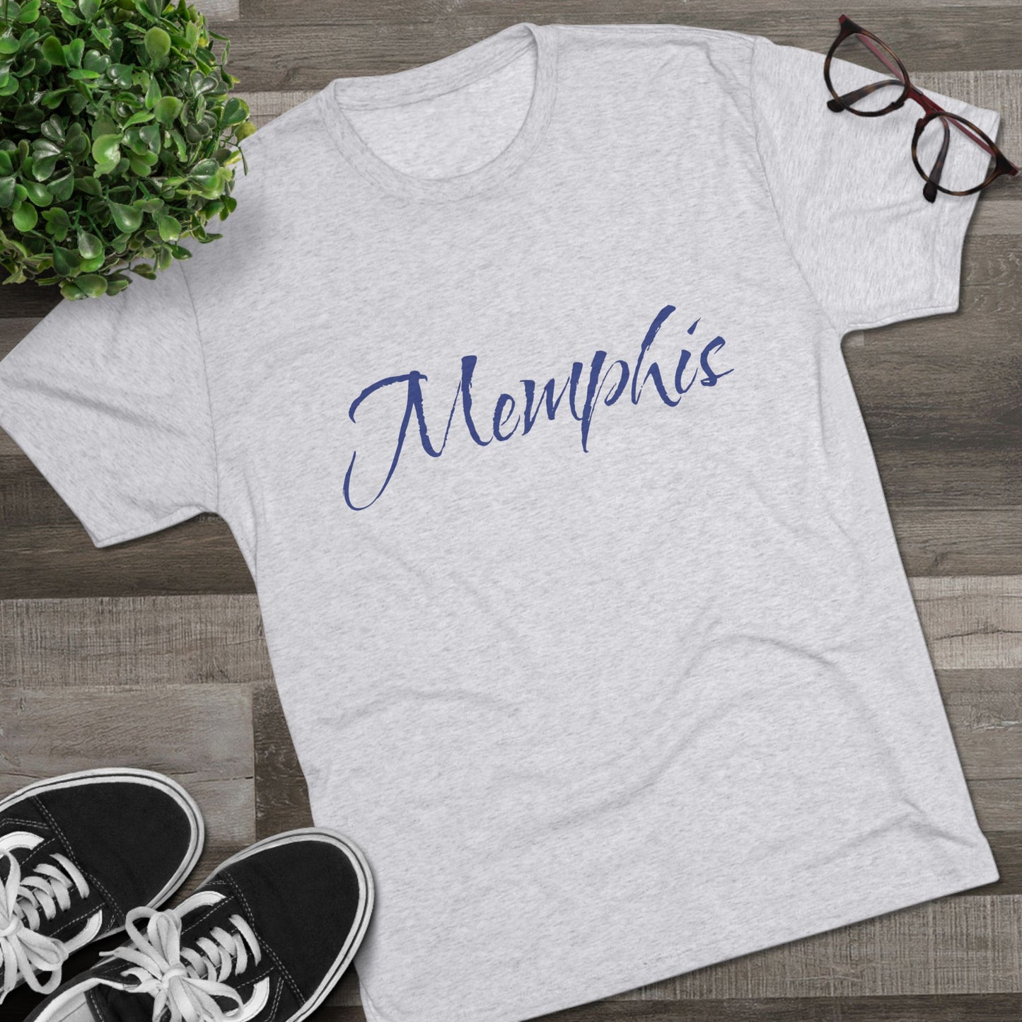 Memphis Script Tee — City Name Graphic T-Shirt, Tri-Blend Ultra Comfort, Perfect for a Night out or Gameday.