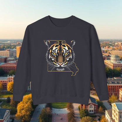 Tiger Head Missouri Crewneck Sweatshirt — State Pride Graphic Pullover