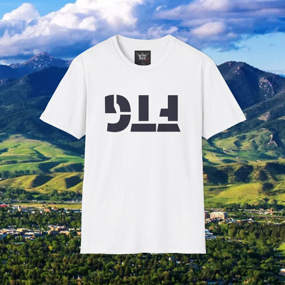 Upside Down FTG Unisex Softstyle T-Shirt - Trendy Fashion Tee, Everyday Comfort, Gift for Bobcat Fans, Gameday Wear, Relaxed Style