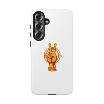 Victory Themed Stylish Phone Case - Tough Cases with Peace Sign Design, Customizable Phone Covers, Gift for Tojan Fans, Trendy Accessories