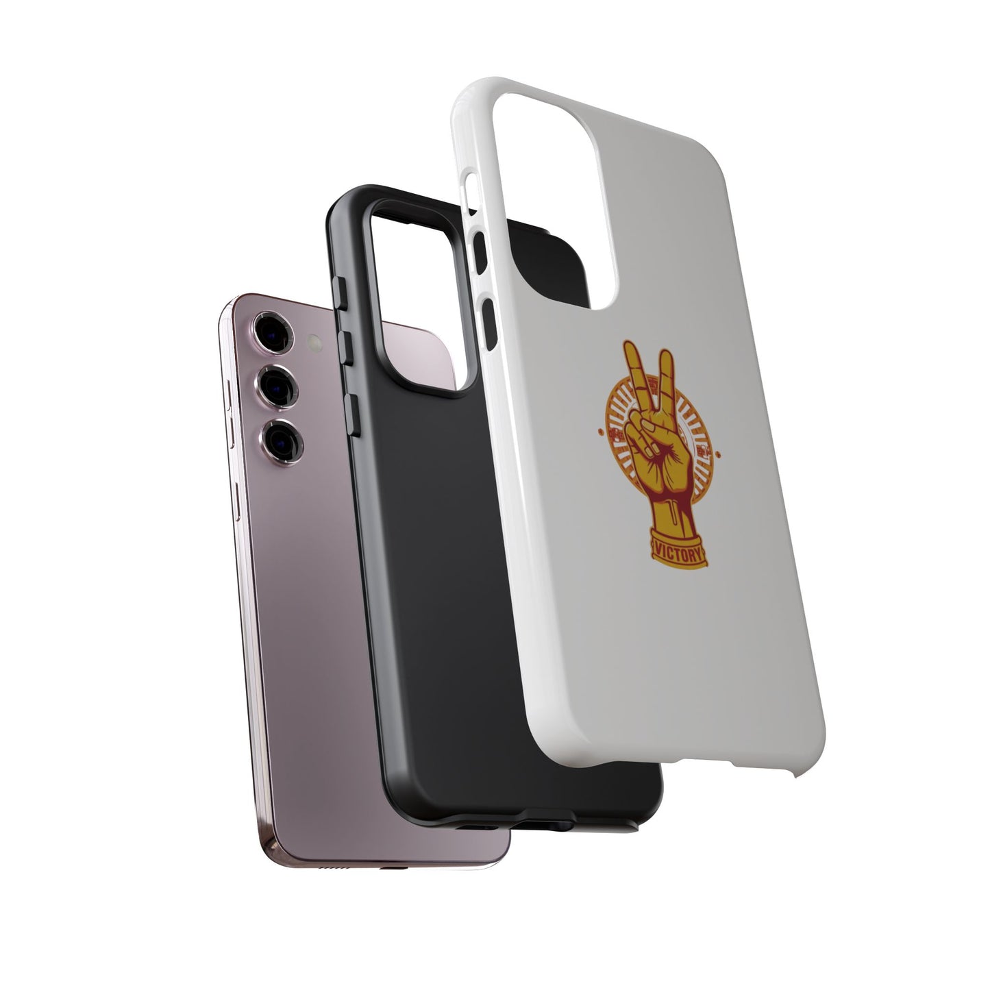 Victory Themed Stylish Phone Case - Tough Cases with Peace Sign Design, Customizable Phone Covers, Gift for Tojan Fans, Trendy Accessories